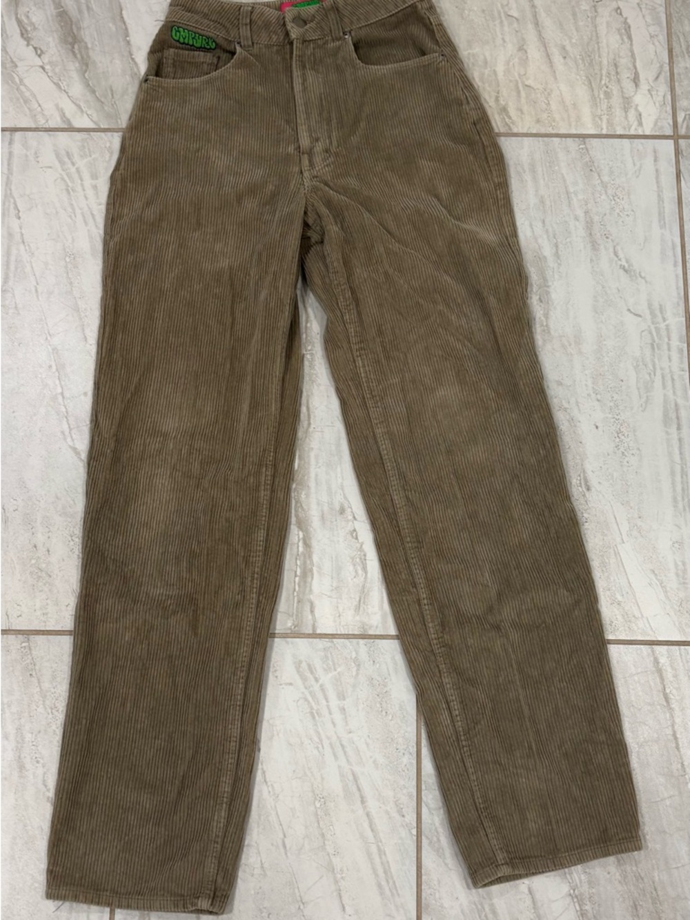 Empyre Tori Corduroy Pants Women's Size 0 Brown Wide Leg Baggy Y2K Skater Grunge